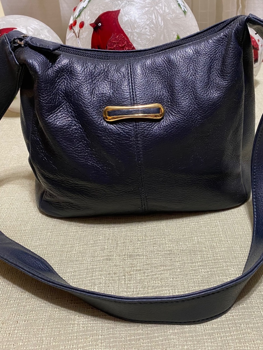 Marlo Shoulder Handbag pre-owned, like new, black leather.